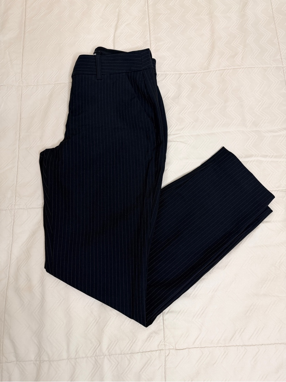 Express Columnist Black Pants with Pinstripes